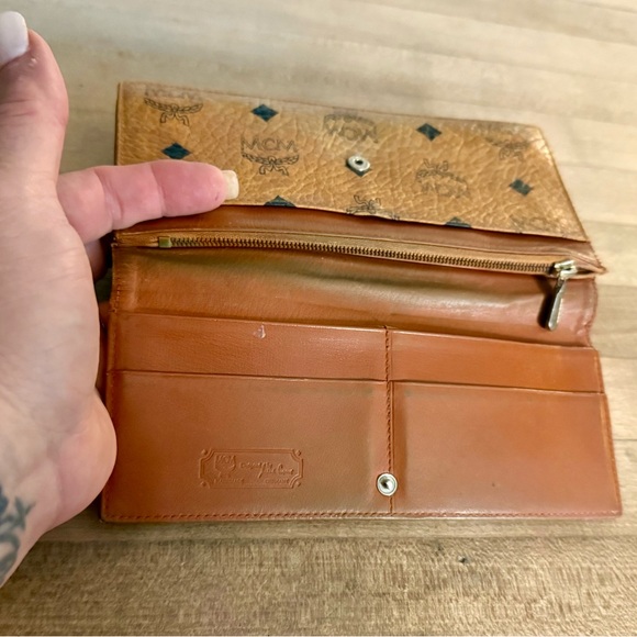 MCM Vintage Leather Long Visetos Wallet in Cognac - Picture 8 of 15